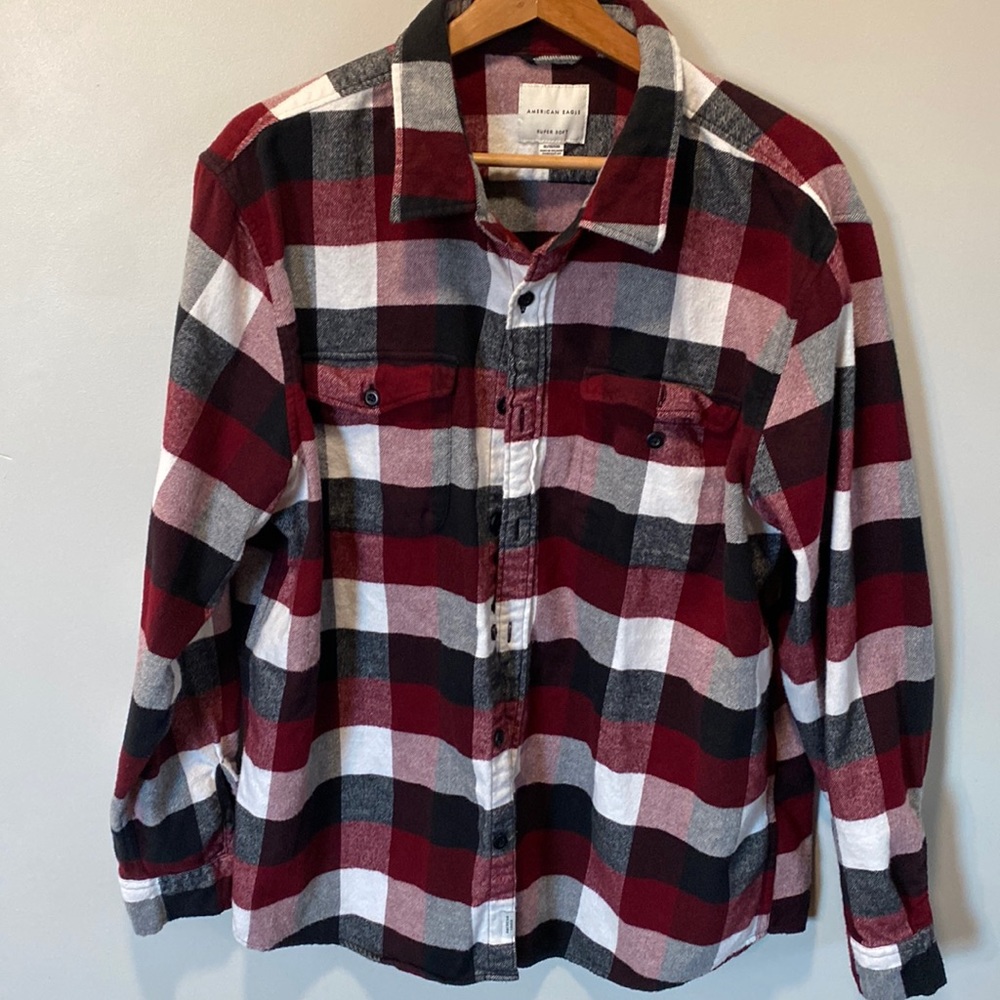 American Eagle Plaid Fleece Shirt